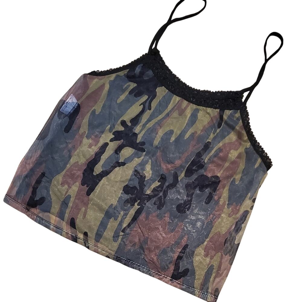Woman's camo and lace camisole by Secret Treasures size LG